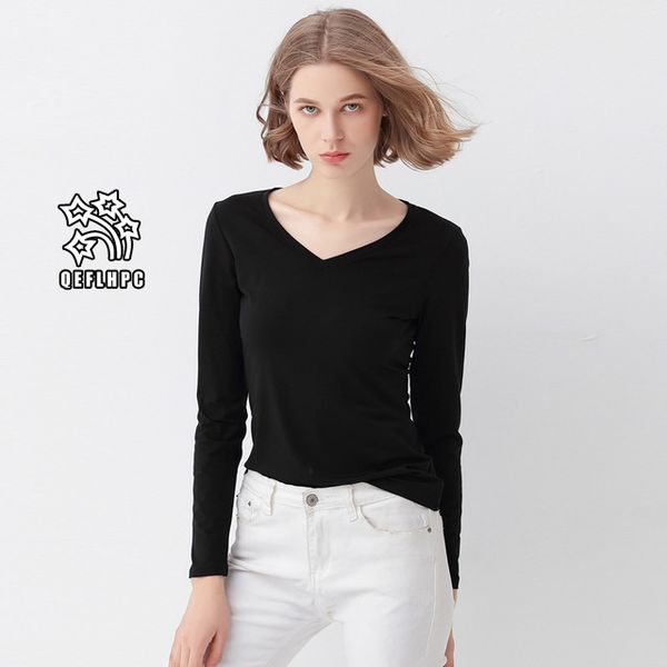 2018 autumn winter ladies bottoming shirt long sleeves black white t - shirt v-neck elasticity women t-shirt women & tees a1891
2018 autumn winter ladies bottoming shirt long sleeves black white t - shirt v-neck elasticity women t-shirt women & tees a1891