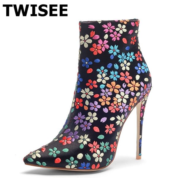women mid calf boots selling sapatos femininos pumps autumn print thin high heels 12 cm embroider woman casual shoes, Black
women mid calf boots selling sapatos femininos pumps autumn print thin high heels 12 cm embroider woman casual shoes, Black