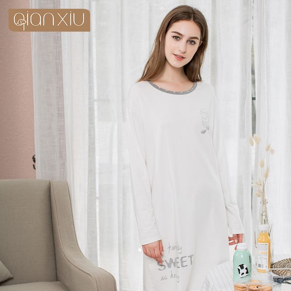 qianxiu new 2017 letters printing sleepwear dress nightgown warm autumn cotton material om to relax, Black;red
qianxiu new 2017 letters printing sleepwear dress nightgown warm autumn cotton material om to relax, Black;red