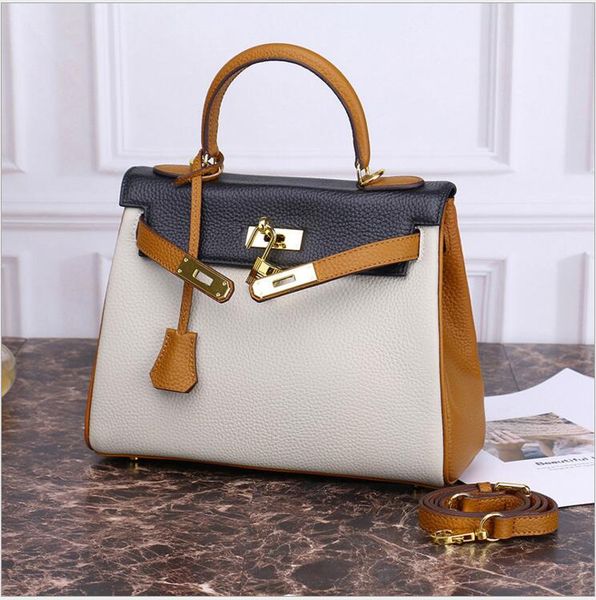 25cm 28cm Brand Totes K Bag Two-tone Many colors Genuine leather Cowhide Shoulder Bags lady Handbag High Quality Free Shipping
25cm 28cm Brand Totes K Bag Two-tone Many colors Genuine leather Cowhide Shoulder Bags lady Handbag High Quality Free Shipping