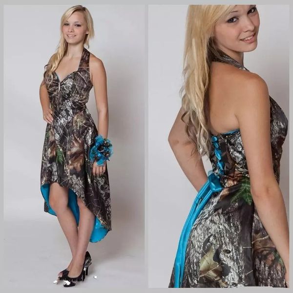 Blue Camo Bridesmaid Dresses Hi Low Wedding Party Dress Short Front Long Back Camouflage Maid of Honor Gown Halter Country Wedding Dresses
Blue Camo Bridesmaid Dresses Hi Low Wedding Party Dress Short Front Long Back Camouflage Maid of Honor Gown Halter Country Wedding Dresses