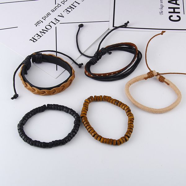 men's bracelet set charm rivet black weaving male leather bracelets bangles handmade wooden beads braclet accesorios hombre, Golden;silver
men's bracelet set charm rivet black weaving male leather bracelets bangles handmade wooden beads braclet accesorios hombre, Golden;silver
