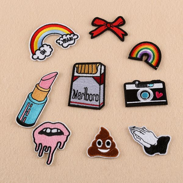 rainbow lip balm camera poo patches iron on embroidered patch for clothing stick on badge paste for clothes sew on bag pants, Black
rainbow lip balm camera poo patches iron on embroidered patch for clothing stick on badge paste for clothes sew on bag pants, Black