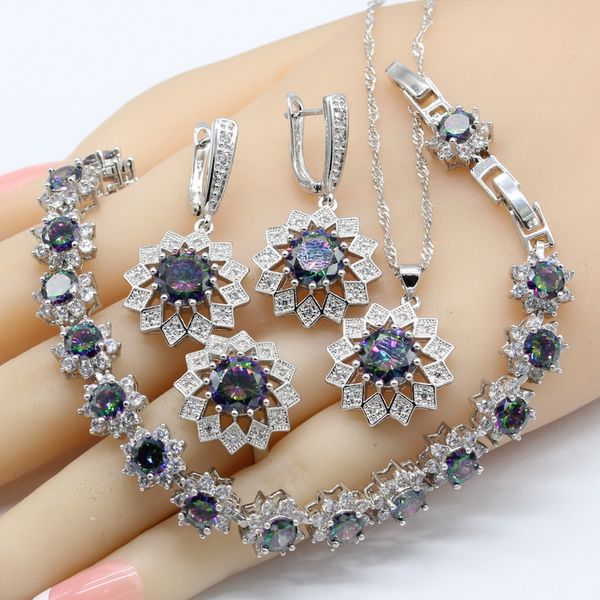 rainbow zirconia 925 silver bridal jewelry sets for women necklace pendant earrings rings bracelets, Slivery;golden
rainbow zirconia 925 silver bridal jewelry sets for women necklace pendant earrings rings bracelets, Slivery;golden