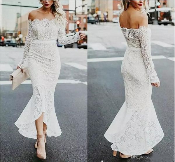 lace white ivory mermaid evening dresses off the shoulder long sleeves formal wear custom made tea length prom dresses zipper up, Black;red
lace white ivory mermaid evening dresses off the shoulder long sleeves formal wear custom made tea length prom dresses zipper up, Black;red