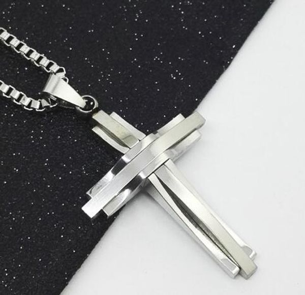 new korean men's cross necklace 316 stainless steel foreign trade titanium steel pendant fashion classic exquisite, Silver
new korean men's cross necklace 316 stainless steel foreign trade titanium steel pendant fashion classic exquisite, Silver