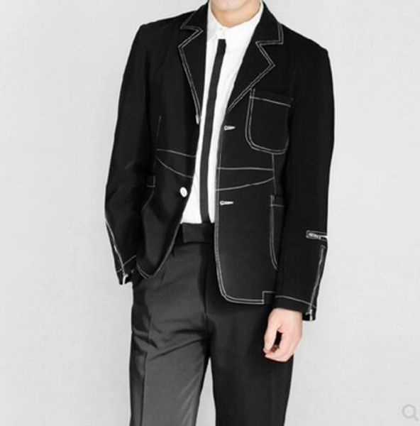 xs-5xl 2018 new men's clothing fashion line pressing slim suit casual hairstylist formal dress plus size male singer costumes, White;black
xs-5xl 2018 new men's clothing fashion line pressing slim suit casual hairstylist formal dress plus size male singer costumes, White;black