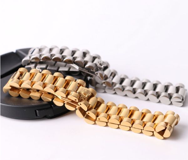 hip hop 22cm watch chain crown bracelets bangles for men 316l stainless steel gold silver plated luxury designer fine jewelry gift, Black
hip hop 22cm watch chain crown bracelets bangles for men 316l stainless steel gold silver plated luxury designer fine jewelry gift, Black