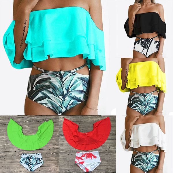 women two piece off shoulder ruffled flounce crop bikini cut out bottoms swimsuit for beach pools spa swimwear wx9-648
women two piece off shoulder ruffled flounce crop bikini cut out bottoms swimsuit for beach pools spa swimwear wx9-648