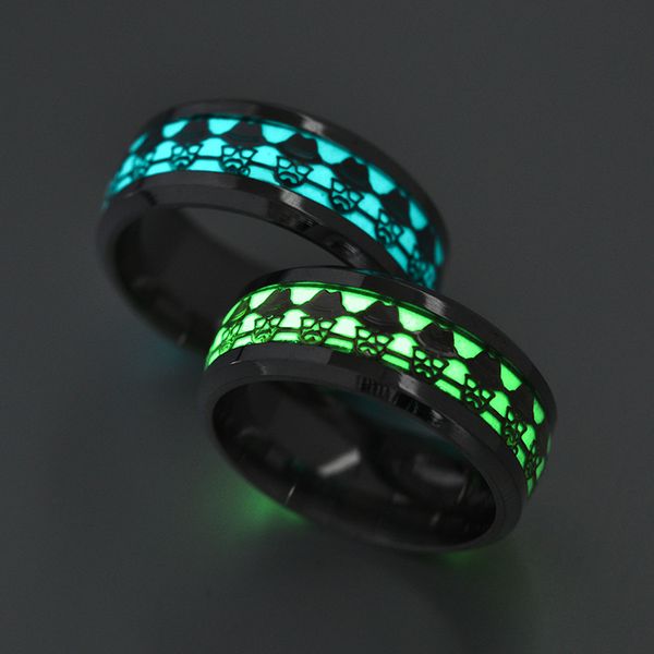 noctilucent old head titanium steel ring original fluorescent stainless steel jewelry colorful dazzle light ring fashion a luminous ring, Silver
noctilucent old head titanium steel ring original fluorescent stainless steel jewelry colorful dazzle light ring fashion a luminous ring, Silver