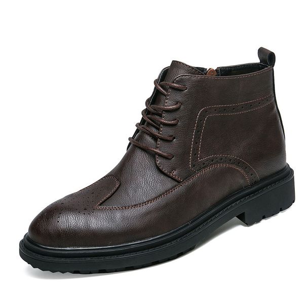 fashion carved men's leather boots high zipper british bullock shoes men short boots moccasins retro martin boots, Black
fashion carved men's leather boots high zipper british bullock shoes men short boots moccasins retro martin boots, Black