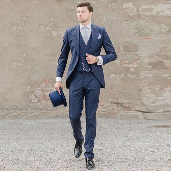 navy blue men suits custom made wedding suits peaked lapel italian groom tuxedo man blazers 3 pieces jacket pants vest groomsmen wear, Black;gray
navy blue men suits custom made wedding suits peaked lapel italian groom tuxedo man blazers 3 pieces jacket pants vest groomsmen wear, Black;gray
