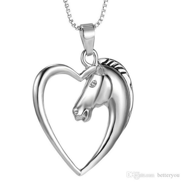fashion charm pendant necklace heart-shaped hollow horse animal creative wholesale, Silver
fashion charm pendant necklace heart-shaped hollow horse animal creative wholesale, Silver