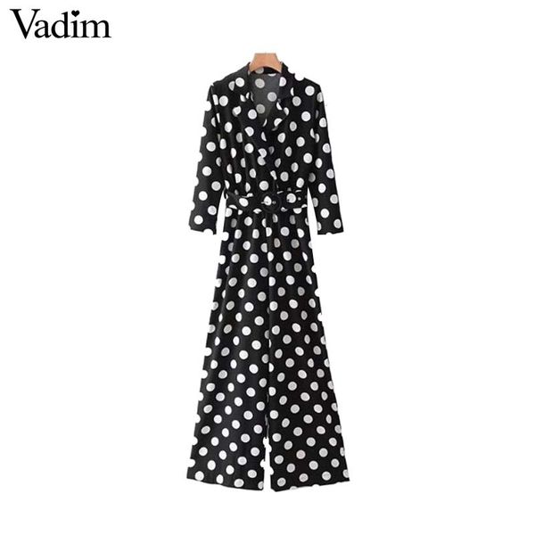 vadim vintage v neck dot print jumpsuit belt elastic waist pockets rompers female fashion streetwear playsuits mujer kz1207, Black;white
vadim vintage v neck dot print jumpsuit belt elastic waist pockets rompers female fashion streetwear playsuits mujer kz1207, Black;white