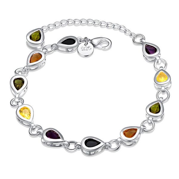 water drop stone bracelet sterling silver plated bracelet spb260 ; men and women 925 silver bracelet link, chain, Black
water drop stone bracelet sterling silver plated bracelet spb260 ; men and women 925 silver bracelet link, chain, Black