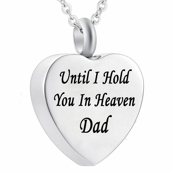 heart cremation urn necklace memorial keepsake jewelry - engraved until i hold you in heaven(dad and mom), Silver
heart cremation urn necklace memorial keepsake jewelry - engraved until i hold you in heaven(dad and mom), Silver