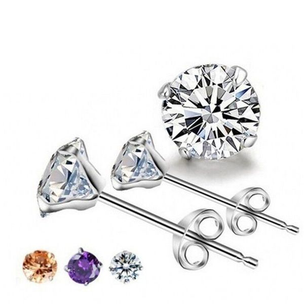 stud earrings for women 4-8mm s925 sterling silver fine jewelry classic simple cubic zirconia bridal wedding bijoux aretes, Golden;silver
stud earrings for women 4-8mm s925 sterling silver fine jewelry classic simple cubic zirconia bridal wedding bijoux aretes, Golden;silver