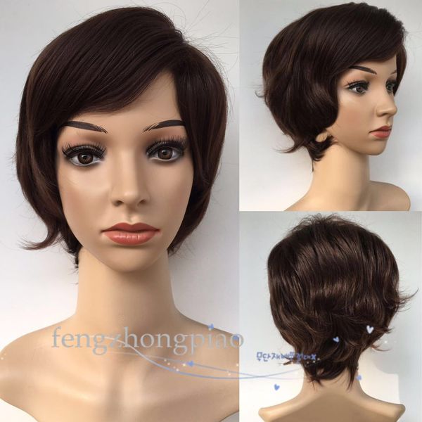 fashion rihanna cool pixie cut hairstyle wigs eller wig brown straight celebrity hairstyle charming style synthetic hair wig fzp, Black 
fashion rihanna cool pixie cut hairstyle wigs eller wig brown straight celebrity hairstyle charming style synthetic hair wig fzp, Black