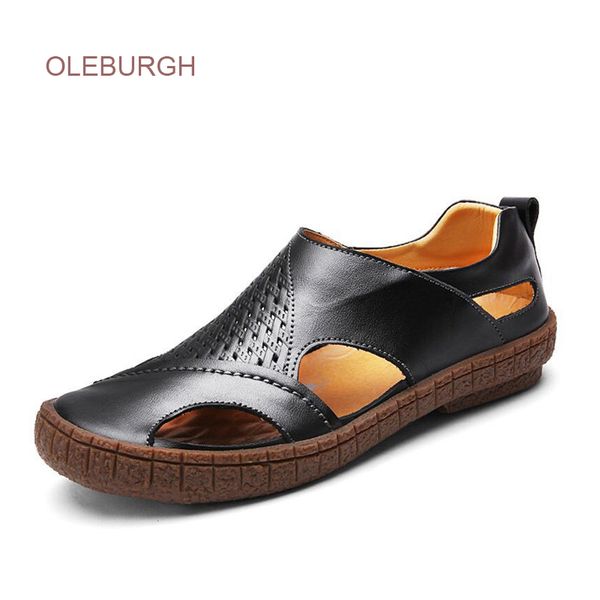 new fashion men genuine leather shoes summer shoes slip-on beach sandals casual flat office male breathable for driving walking, Black
new fashion men genuine leather shoes summer shoes slip-on beach sandals casual flat office male breathable for driving walking, Black
