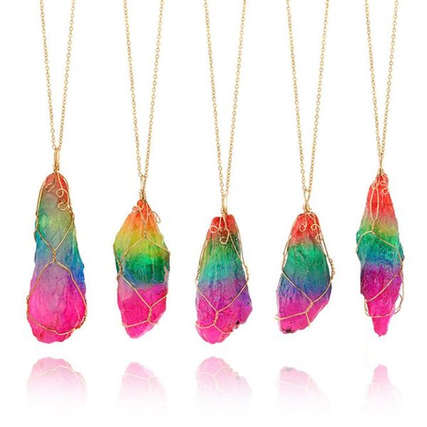 fashion colorful twine natural crystal necklace quartz healing natural stone pendant alloy long gold necklace for women, Silver
fashion colorful twine natural crystal necklace quartz healing natural stone pendant alloy long gold necklace for women, Silver