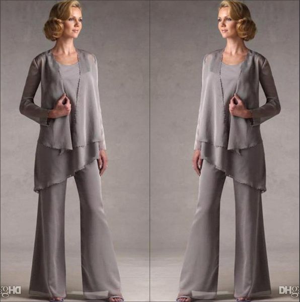 three piece chiffon mother of the bride pant suits layered long jackets long sleeves mother plus size wedding guest dresses ba9468, Black;red
three piece chiffon mother of the bride pant suits layered long jackets long sleeves mother plus size wedding guest dresses ba9468, Black;red