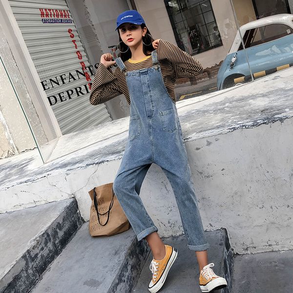 2018 funny female jumpsuits harajuku women's cute jeans romper overalls loose suspender denim pants 33008#, Blue
2018 funny female jumpsuits harajuku women's cute jeans romper overalls loose suspender denim pants 33008#, Blue