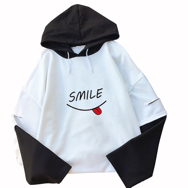 spring autumn fashion harajuku kawaii t shirt women long sleeve lovely smile print loose spell color stitching raglan shirt, White
spring autumn fashion harajuku kawaii t shirt women long sleeve lovely smile print loose spell color stitching raglan shirt, White