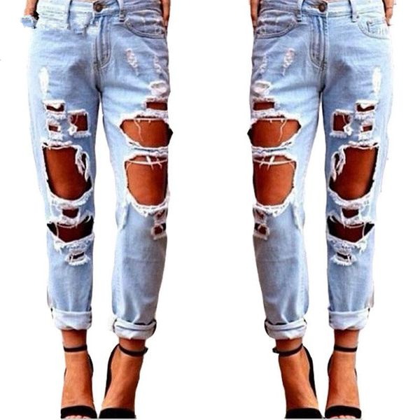 autumn ripped jeans female casual washed holes boyfriend jeans for women regular long torn jeans wild denim polyester pants, Blue
autumn ripped jeans female casual washed holes boyfriend jeans for women regular long torn jeans wild denim polyester pants, Blue