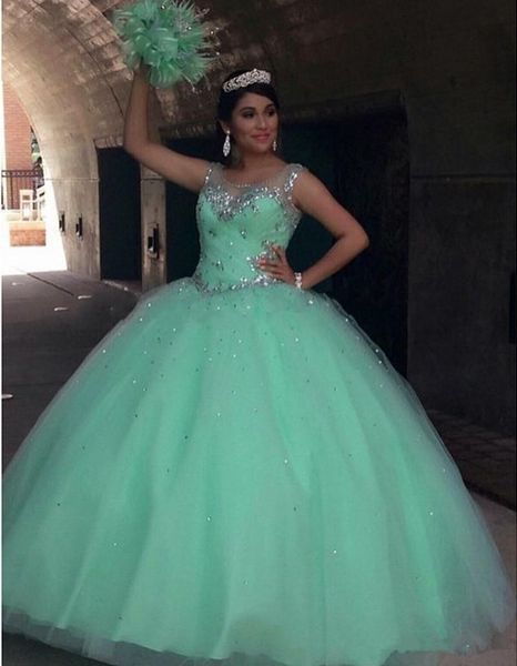 fancy bling beaded mint green quinceanera dresses sheer crew beaded crystals ruched long prom dresses sage ball gown pricness dresses, Blue;red
fancy bling beaded mint green quinceanera dresses sheer crew beaded crystals ruched long prom dresses sage ball gown pricness dresses, Blue;red