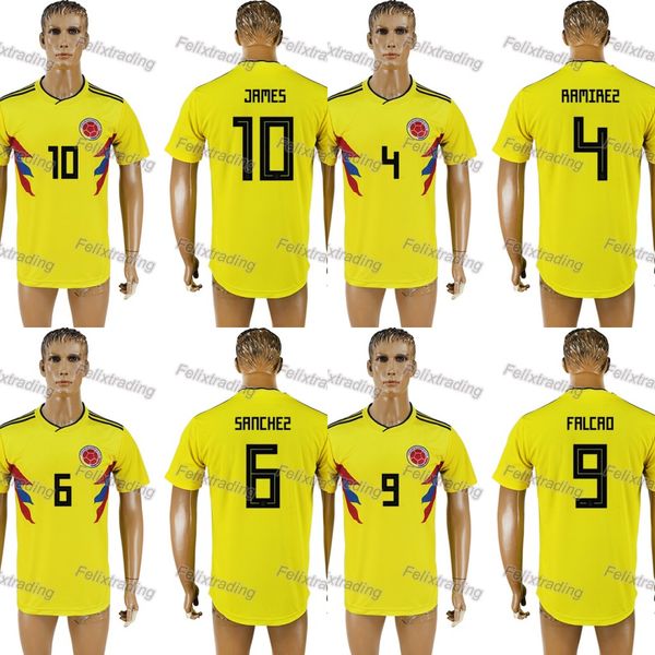 2018 Colombia World Cup Soccer Jerseys 4 RAMIREZ 10 JAMES 9 FALCAO 11 CUADRAD 8 AGUILAR 13 GUARIN 6 SANCHEZ Home away Jersey 
2018 Colombia World Cup Soccer Jerseys 4 RAMIREZ 10 JAMES 9 FALCAO 11 CUADRAD 8 AGUILAR 13 GUARIN 6 SANCHEZ Home away Jersey
