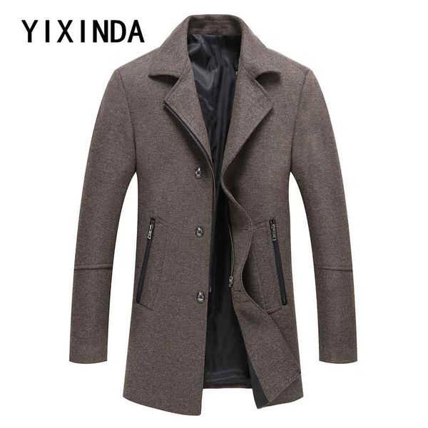 autumn and winter new men's woolen coat. woolen coat with long business casual men's wool blends, Black
autumn and winter new men's woolen coat. woolen coat with long business casual men's wool blends, Black