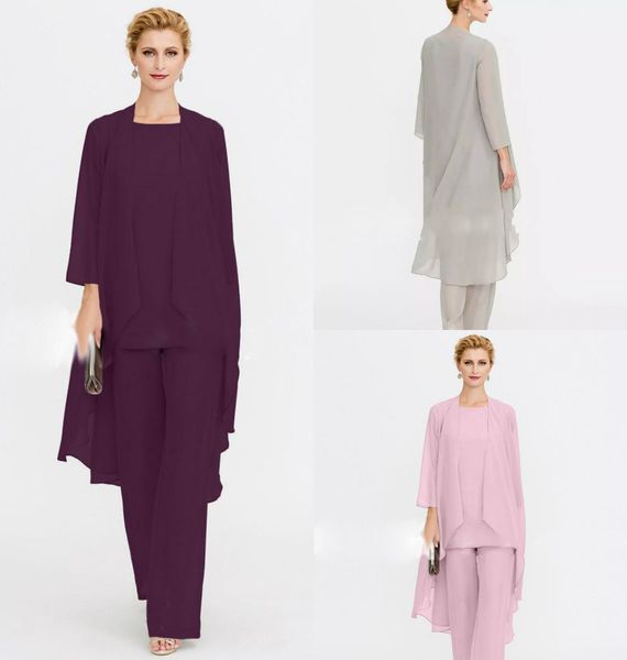 chic mother of the bride pant suits with long jacket three pieces wedding guest groom dresses mothers outfit long garment dress, Black;red
chic mother of the bride pant suits with long jacket three pieces wedding guest groom dresses mothers outfit long garment dress, Black;red