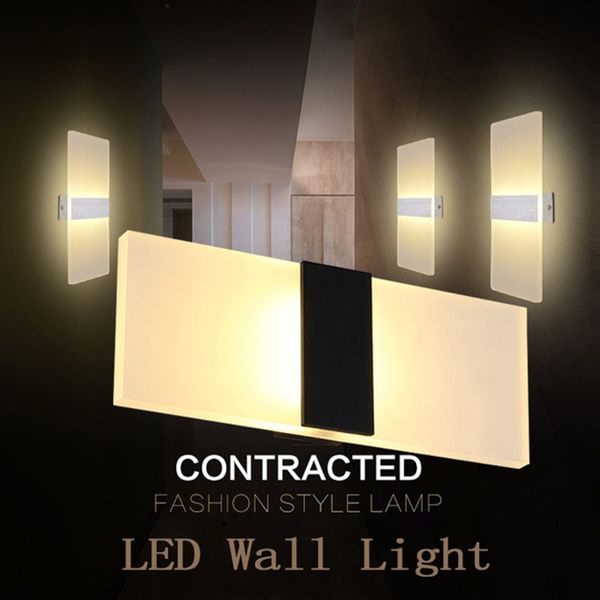 Modern Led Wall Lamp Ac90-260v 3w 6w 9w 12w Wall Mounted Sconces Indoor Stair Light Fixture Bedroom Bedside Living Room Home Hallway