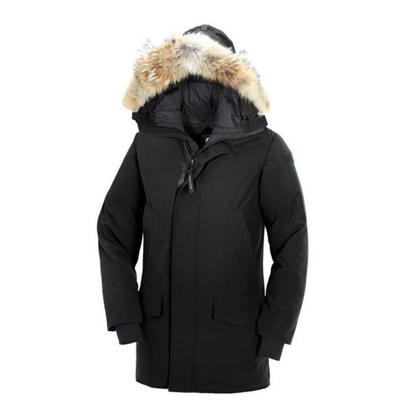 

ca winter fourrure men down jackets parka homme jassen canadian outerwear raccoon fur hooded manteau canada down jacket coat hiver doudoune, Black