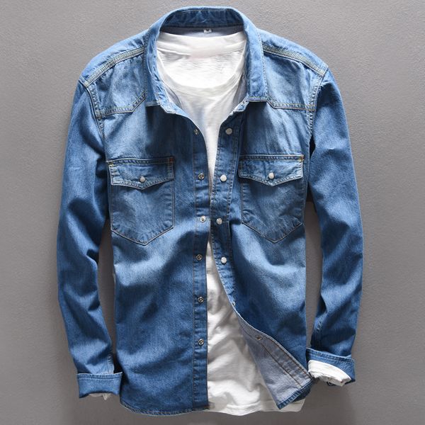 autumn 100% cotton shirt men brand jeans shirt men long slim brand clothing clothes denim solid camisa masculina, White;black
autumn 100% cotton shirt men brand jeans shirt men long slim brand clothing clothes denim solid camisa masculina, White;black
