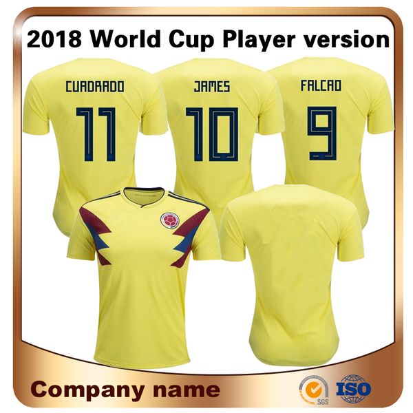 2018 Limited World Cup Colombia Player Soccer Jersey Home Yellow Shirt #9 Falcao #10 James National Football Team Uniform Top Thailand
2018 Limited World Cup Colombia Player Soccer Jersey Home Yellow Shirt #9 Falcao #10 James National Football Team Uniform Top Thailand