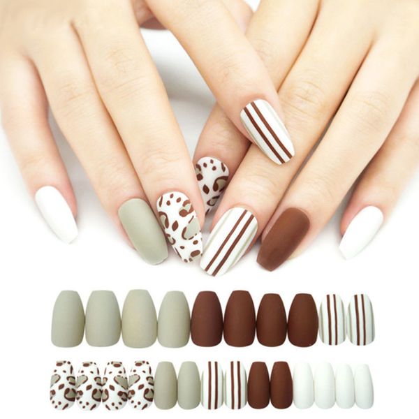 24pcs/box leopard flase nail tips artificial ballerina coffin press on nails with nail glue acrylic matte designs faux ongle, Red;gold
24pcs/box leopard flase nail tips artificial ballerina coffin press on nails with nail glue acrylic matte designs faux ongle, Red;gold