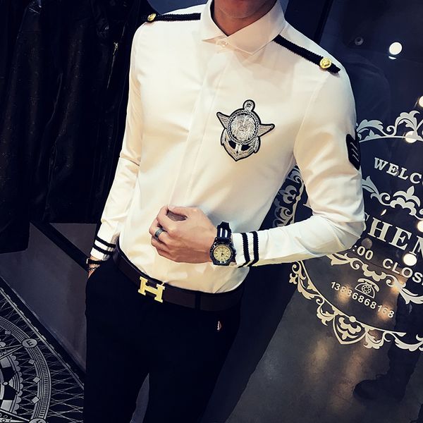 2017 autumn new shirt men fashion flight attendants uniform slim fit mens casual shirts long sleeve solid shirt male 5xl-s sale, White;black
2017 autumn new shirt men fashion flight attendants uniform slim fit mens casual shirts long sleeve solid shirt male 5xl-s sale, White;black