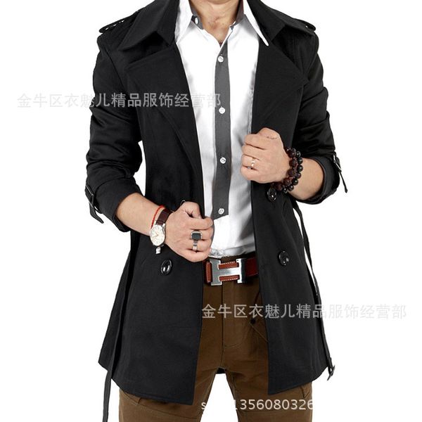 casual slim autumn winter men's trench coat pockets single breasted windproof windbreakers fashion solid men jackets streetwear, Tan;black
casual slim autumn winter men's trench coat pockets single breasted windproof windbreakers fashion solid men jackets streetwear, Tan;black