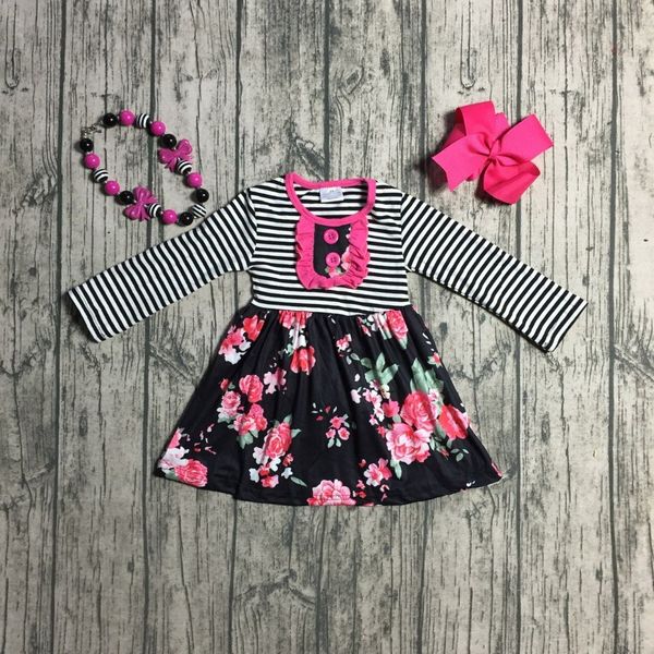 spring/winter baby girls milk silk cotton dress black pink floral stripe children clothes boutique match accessories knee, White
spring/winter baby girls milk silk cotton dress black pink floral stripe children clothes boutique match accessories knee, White