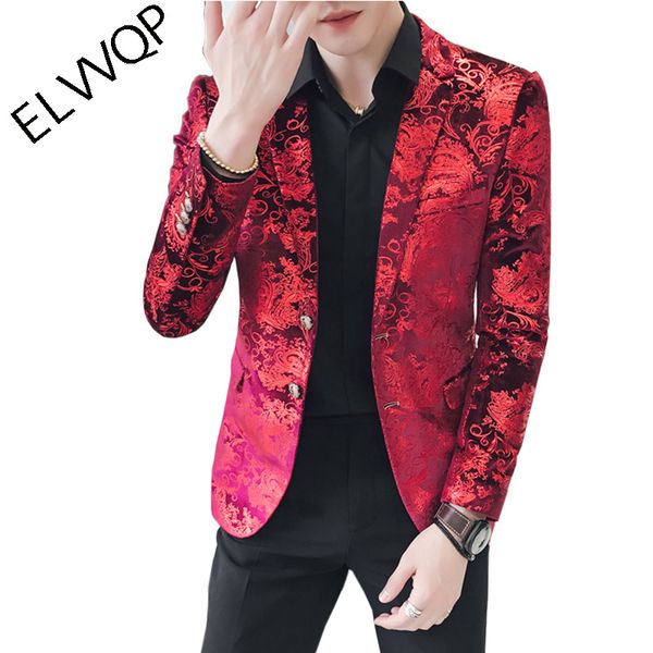 new blazer flower gold print party wedding festival stylish blazers for men stage costumes for singers slim fit blazer lf826, White;black
new blazer flower gold print party wedding festival stylish blazers for men stage costumes for singers slim fit blazer lf826, White;black