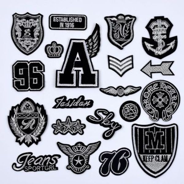custom computer embroidery logo patches any design any size patches for clothing stickers made in china wholesales, Black
custom computer embroidery logo patches any design any size patches for clothing stickers made in china wholesales, Black