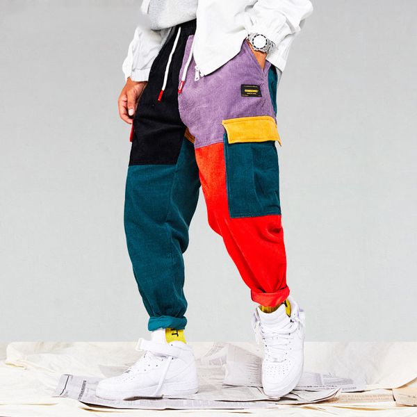 corduroy color block patchwork pockets cargo harem pants men women harajuku hip hip cotton jogger pants trousers, Black
corduroy color block patchwork pockets cargo harem pants men women harajuku hip hip cotton jogger pants trousers, Black