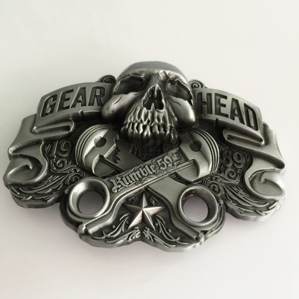 1 pcs gear head silver skull cowboys belt buckle woman man jeans jewelry accessories fit 4cm wide belt, Slivery;black 
1 pcs gear head silver skull cowboys belt buckle woman man jeans jewelry accessories fit 4cm wide belt, Slivery;black