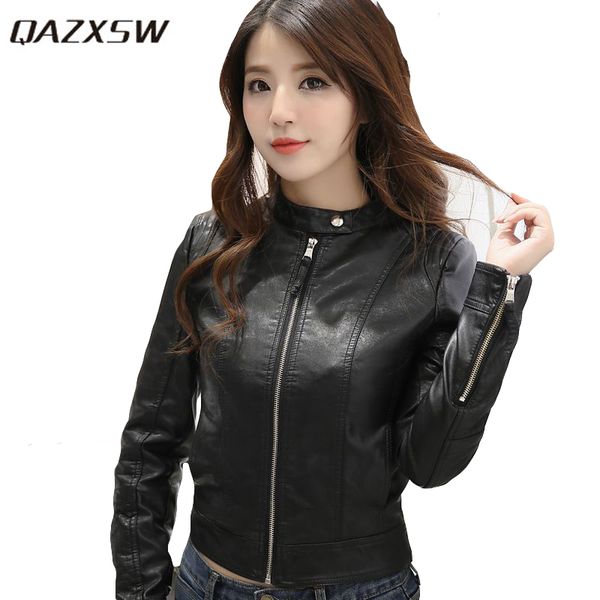 qazxsw autumn women leather jacket women motor jackets solid slim pu leather full sleeve motorcycle jackets lady coats hb142, Black
qazxsw autumn women leather jacket women motor jackets solid slim pu leather full sleeve motorcycle jackets lady coats hb142, Black