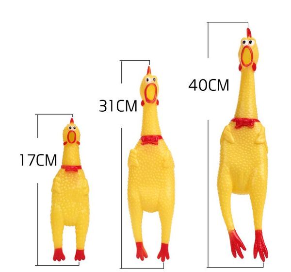 

17cm 32cm 40cm screaming chicken squeeze sound toy pet dog cat chews toy kids decompression funny tool rubber squeak squeaker puppy gift