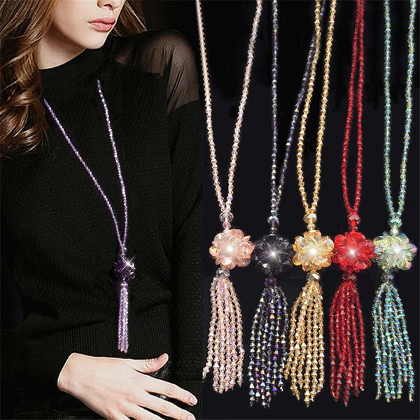 new tassel necklace sweater necklace fashion crystal ball flower glass beads crystal necklaces long necklace women gifts jewelry, Silver
new tassel necklace sweater necklace fashion crystal ball flower glass beads crystal necklaces long necklace women gifts jewelry, Silver