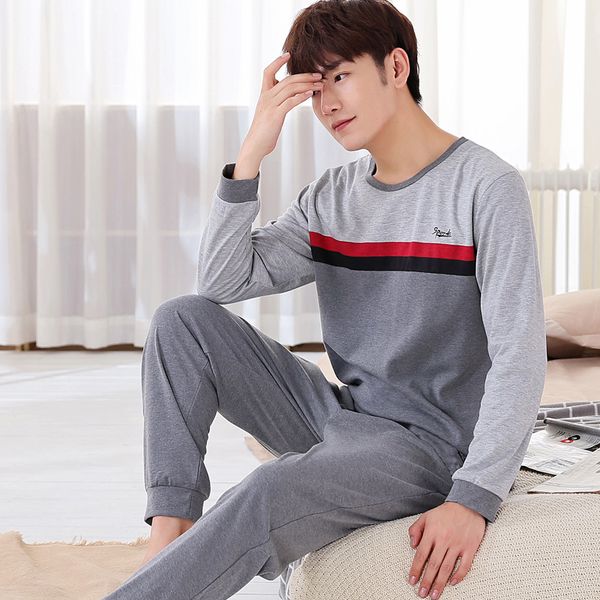 men pajama sets spring autumn young men plus size cotton long-sleeve male sleepwear plus size teenage lounge set, Black;brown
men pajama sets spring autumn young men plus size cotton long-sleeve male sleepwear plus size teenage lounge set, Black;brown