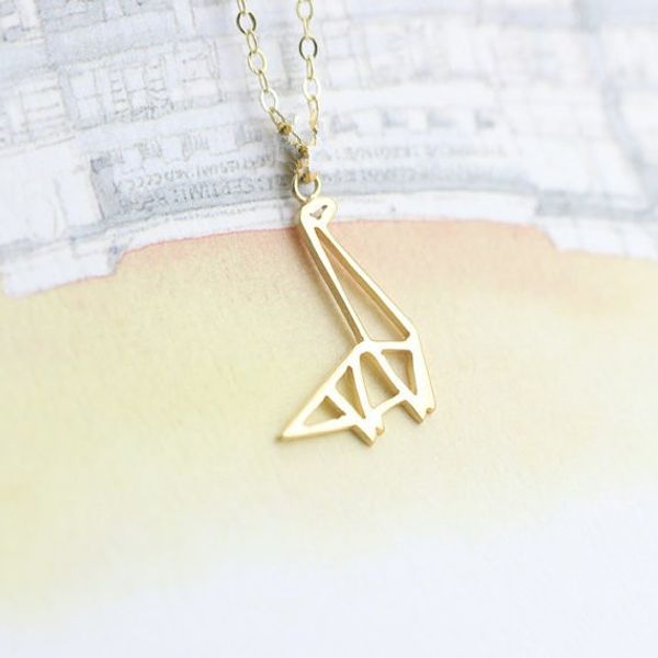 12 origami dinosaur cute hollow paper cartoon anime necklace modern minimalist ancient animal clavicle lucky woman mother men's family, Silver
12 origami dinosaur cute hollow paper cartoon anime necklace modern minimalist ancient animal clavicle lucky woman mother men's family, Silver