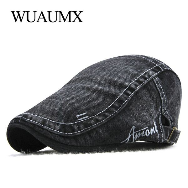 wuaumx summer berets hat for men cotton wash flat cap male peaked hat newsboy style visors beret cap 2018 adjustable casquette, Blue;gray
wuaumx summer berets hat for men cotton wash flat cap male peaked hat newsboy style visors beret cap 2018 adjustable casquette, Blue;gray